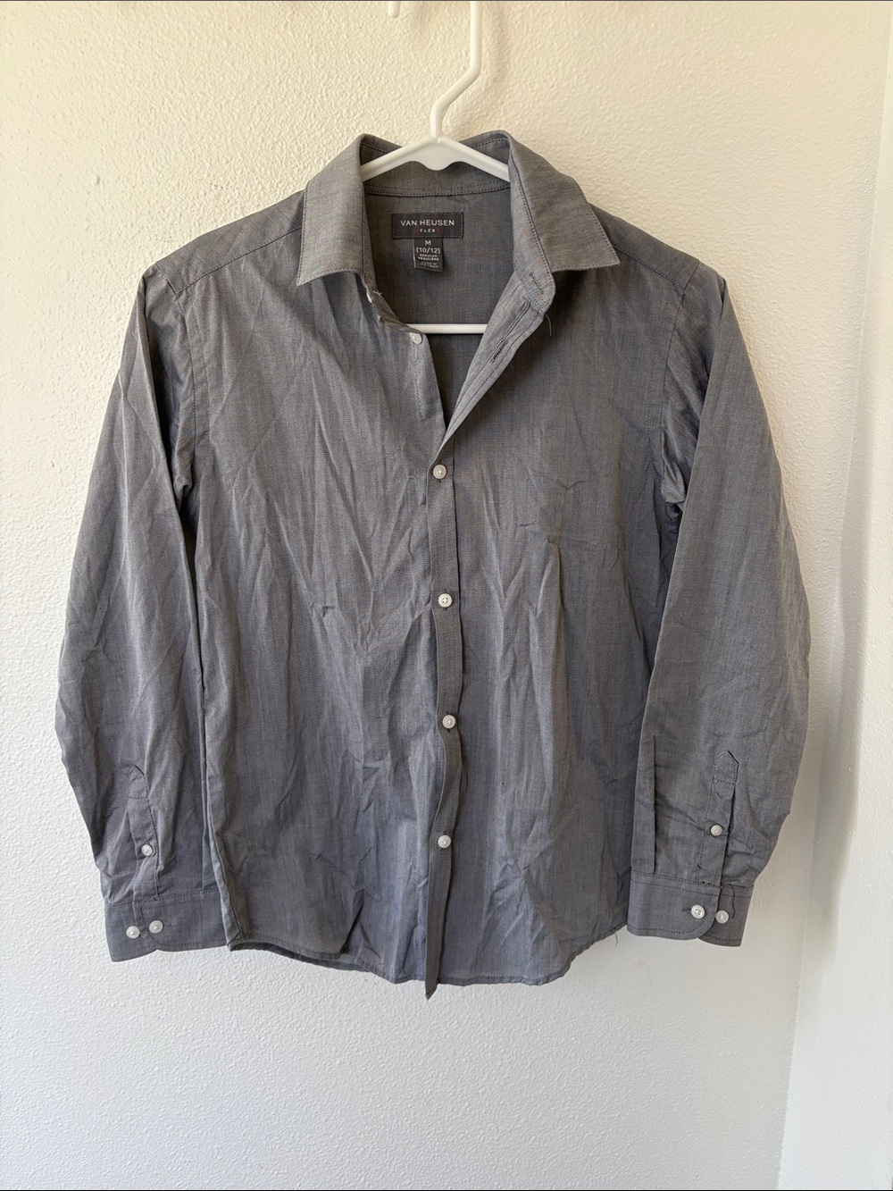 Van Heusen FLEX Men's Charcoal Button-Front Shirt Jacket - M